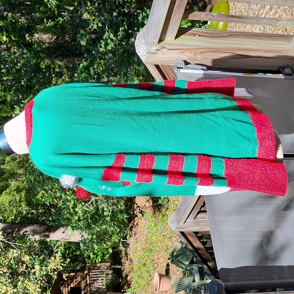 Ladies Ugly Sweater contest, green, Santa, Rudolph, pompoms, sequins, sz XL - Picture 7 of 11